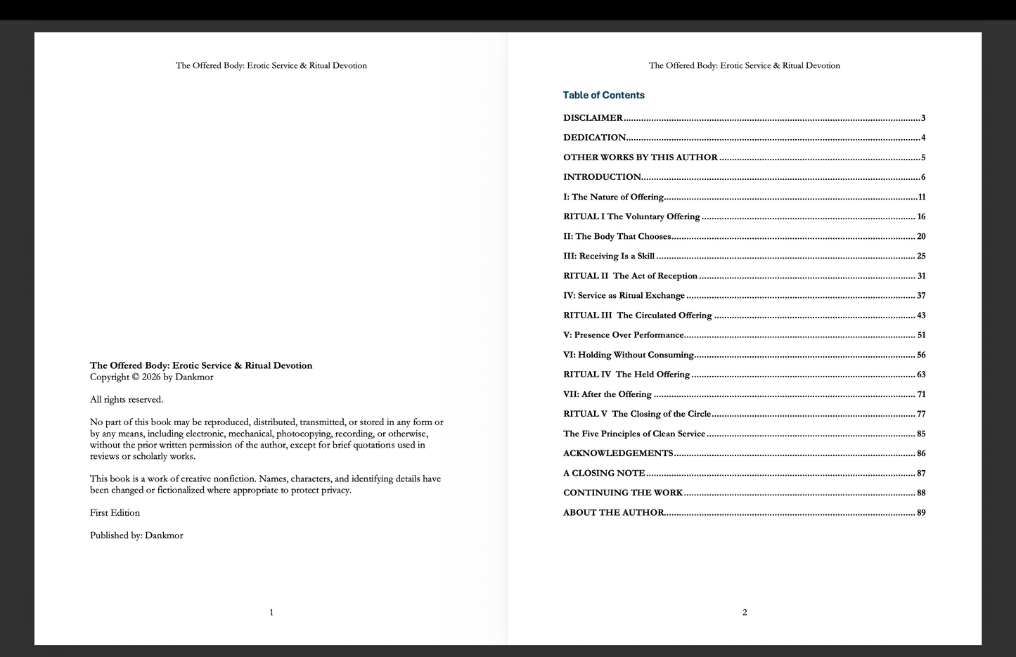 The Offered Body: Erotic Service & Ritual Devotion